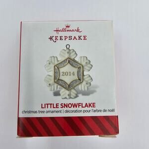 Hallmark Little Snowflake Porcelain 2014 Miniature Keepsake Ornament NEW NIB
